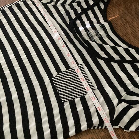 Maurices black and white striped hi low tunic top m - Picture 7 of 9